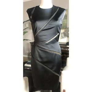bailey 44 Satin Knee Length Cocktail Sheath Dress